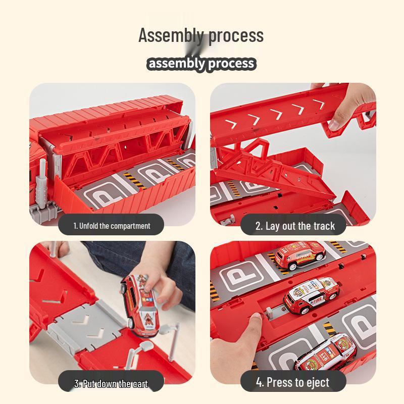 American Big Truck Sliding & Folding Deformation Racing Track Toy Set for Kids