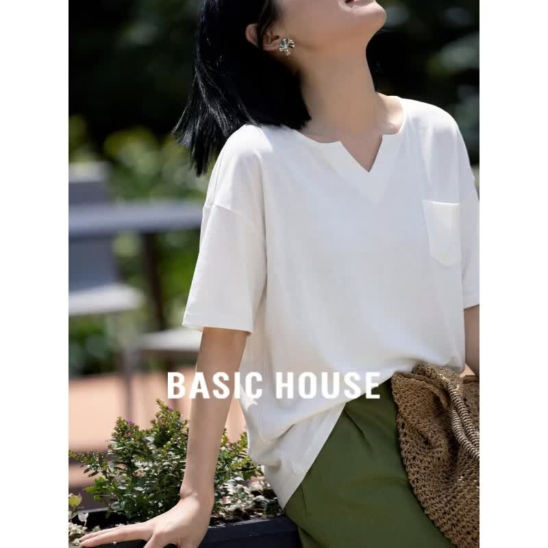 Basic House Women s V-Neck T-Shirt M