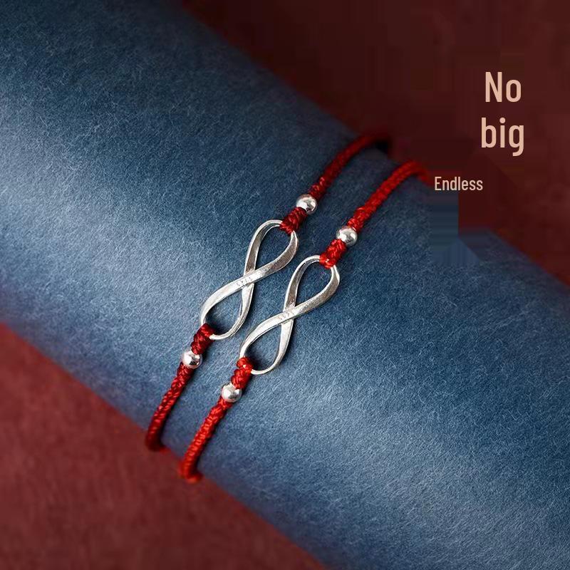 Sterling Silver Koi Fish Red String Bracelet for Women – Good Luck Handmade Braided Rope