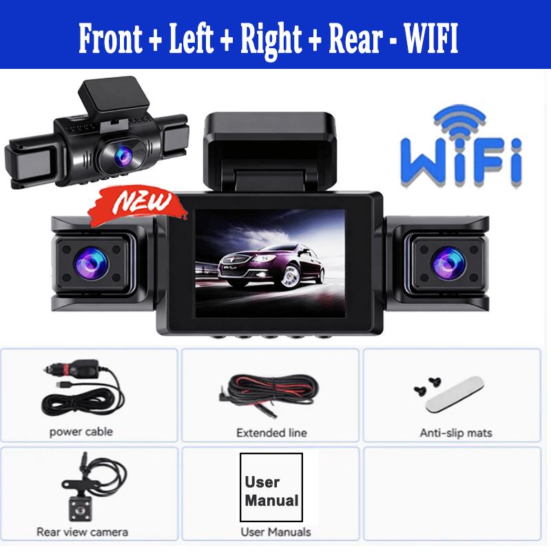 360°Car DashCam 4Channels WIFI Video Recorder 1080P Car DVR 3/4 lens Front inside optional WIFI Rear View Night Vision Black Box