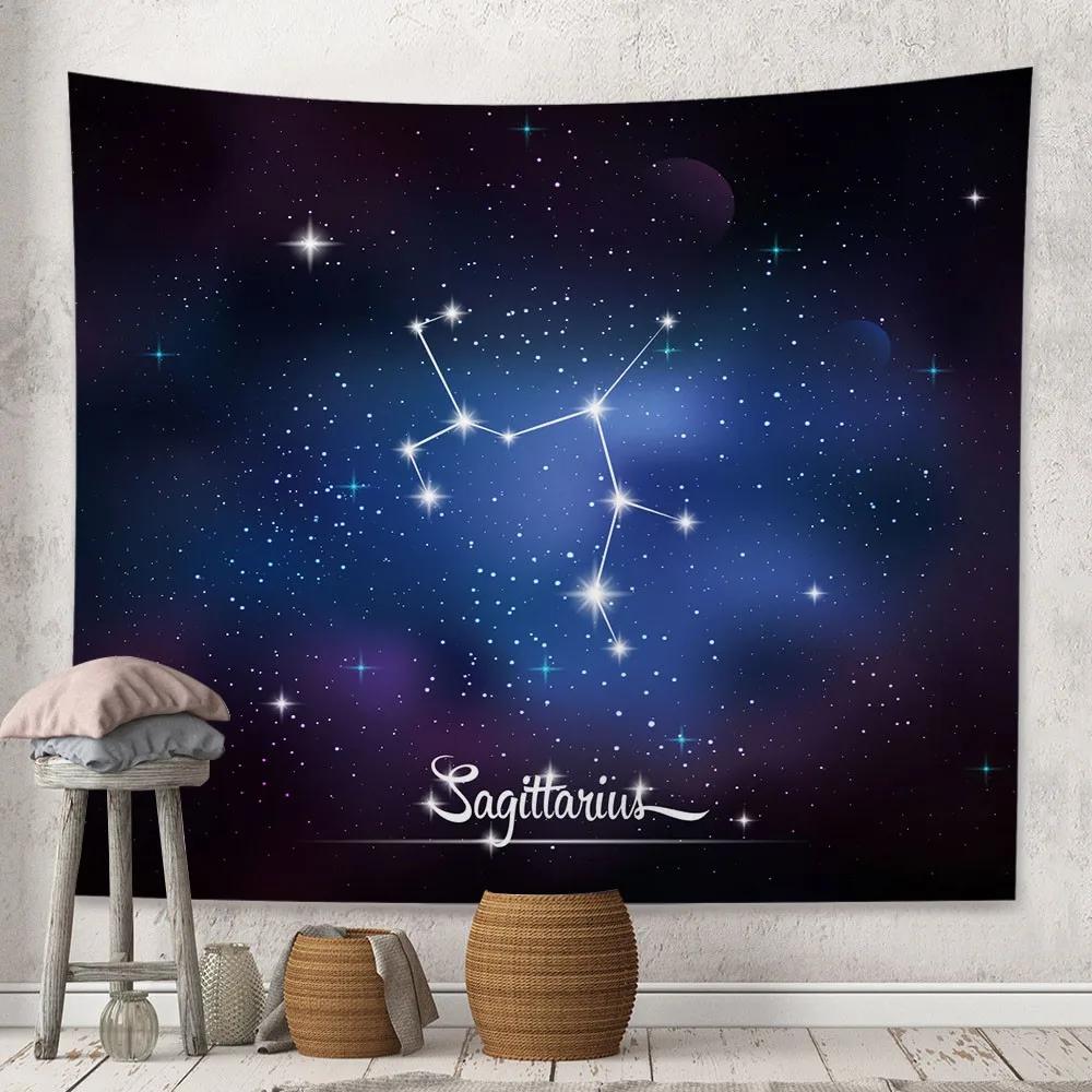 Beautiful Constellations Starry Sky Tapestry Background Cloth Bedroom Home Decoration Star Divination Theme Wall Tapestry