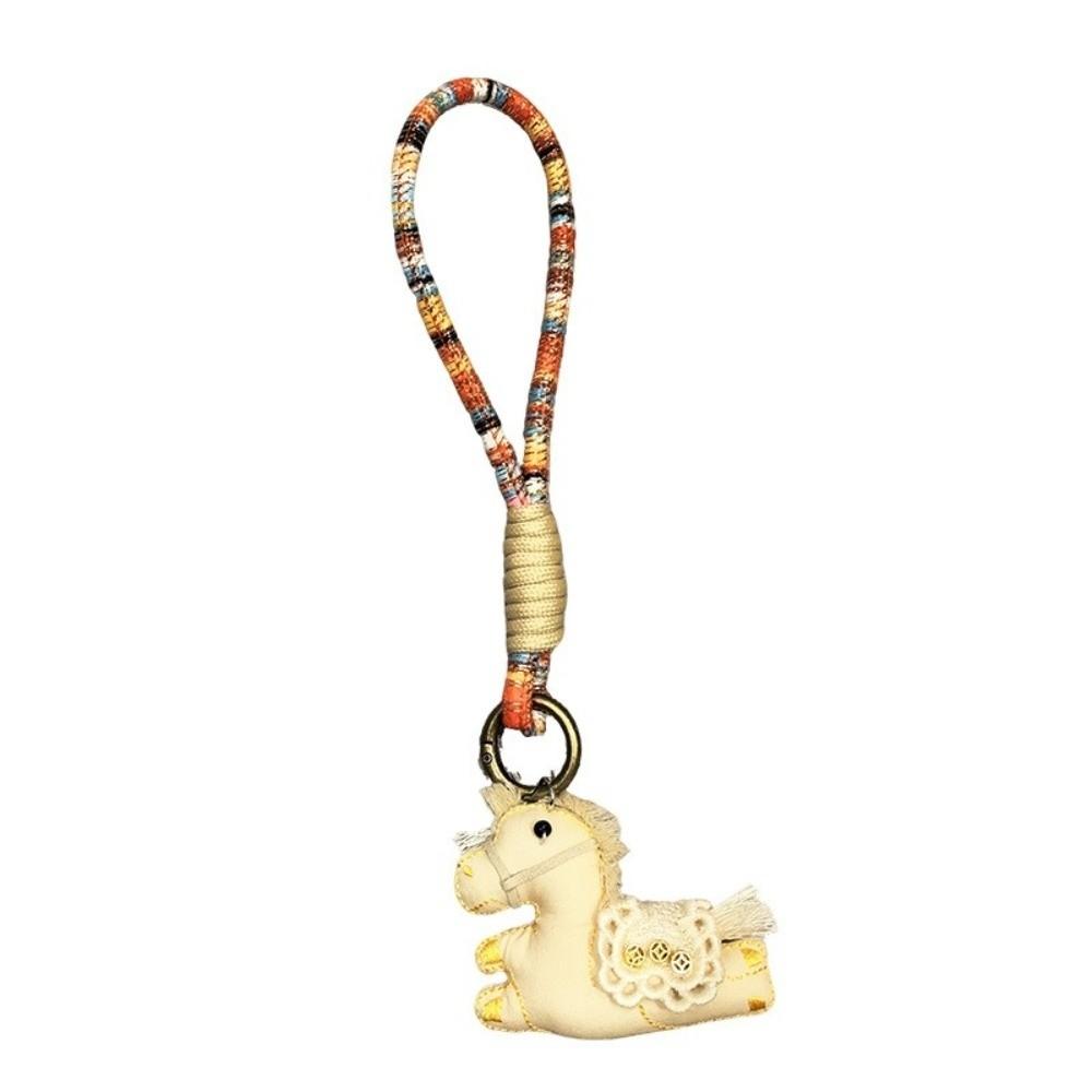 Chinese Style Pony Keychain Cartoon Stuffed Animal Keyring Kawaii Pony Pendant  Car Decoration