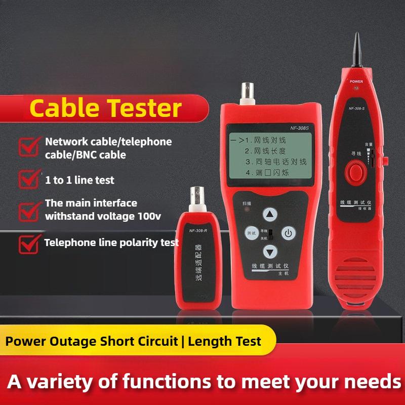 NF-308S LCD Cable Tester Handheld Network Cable Patrol Instrument Portable Network Wire Finder Set