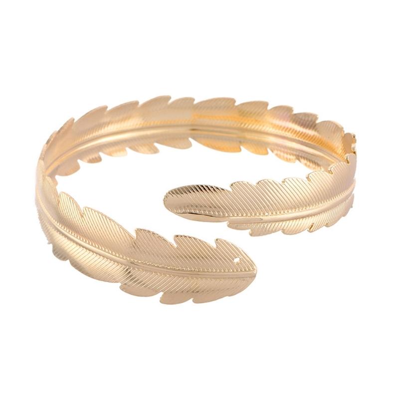 Alloy Spiral Armband Swirl Upper Arm Cuff Armlet Bangle Bracelet Egyptian Costume Accessory for Women Gold Silver Color