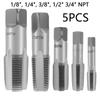 Set 5 Buc. Tarod NPT 1/8", 1/4", 3/8", 1/2", 3/4" Set Tarod NPT Oțel Filetare Instalații Sanitare Tarod Țeavă Instrumente DIY de Tăiat Filete