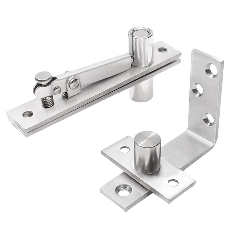 

2Pcs Door Pivots Hinges Heavy Duty Wood Door Hinges 360/90 Degree Shafts Stainless Steel Pivots Hinge Easy to Install