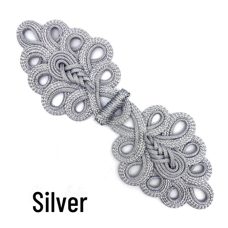 Baixi Gold Thread Nine-Hole Pipa Big Button Gold & Silver Stage Costume for Kids