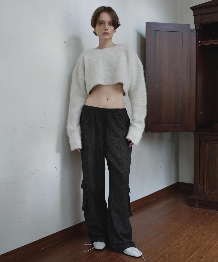 Obeodyupeulleeo Hairy Wool Crop Knit_Ivory