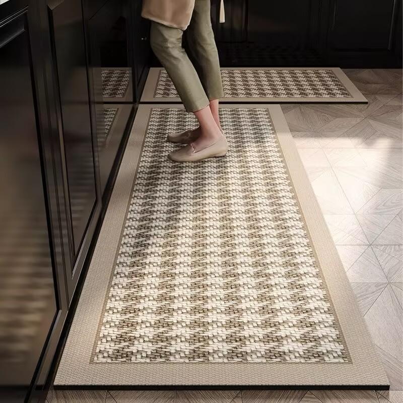 Carpet for Kitchen Waterproof Floor Mat PVC Leather Long Carpets Anti-slip Foot Mats Minimalist Home Decoration Rug