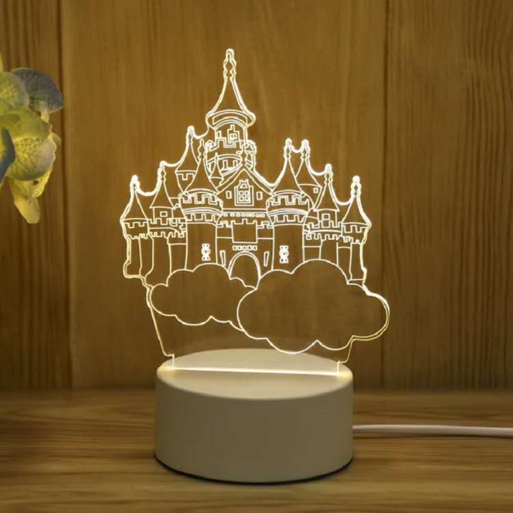 Creative Led Night Light Usb Plug Night Light Monochrome Bedside 3d Night Light