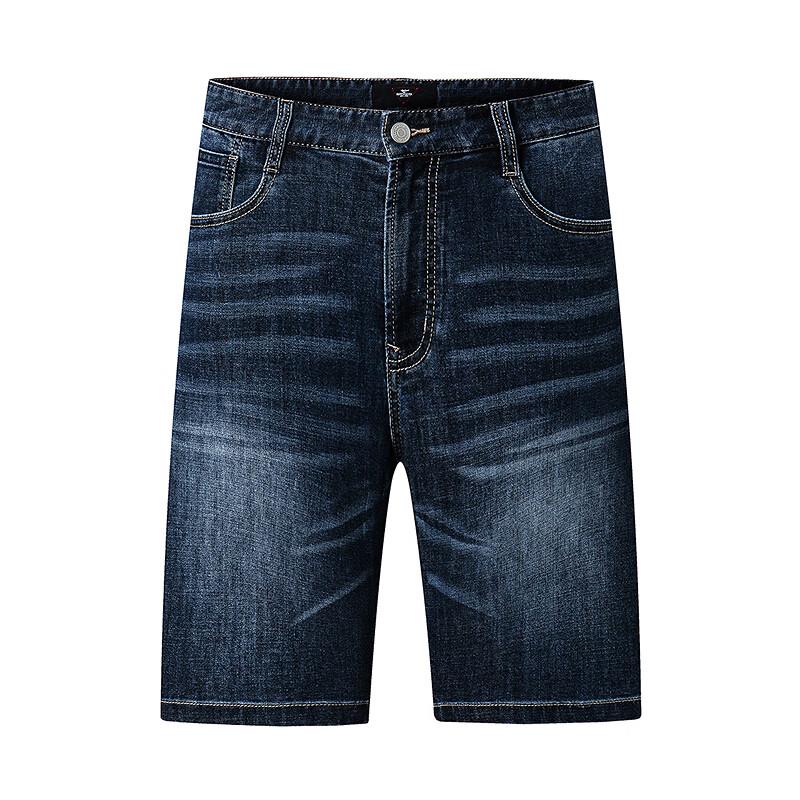 

Septwolves Men s High-Elastic Straight-Leg Washed Denim Shorts 34A