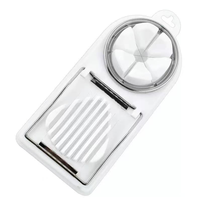 Multifunctional Dual Head Egg Slicer Cutter Hard Boiled Egg Preserved Egg Strawberry Banana Divider Kitchen Cutting Tool 2