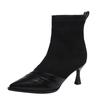 Winter Fashion Women Ankle Boots Suede Pointed Toe Sexy High Heels Shoes Designer Chelsea Boots 2024 Trend New Pumps Botas Mujer