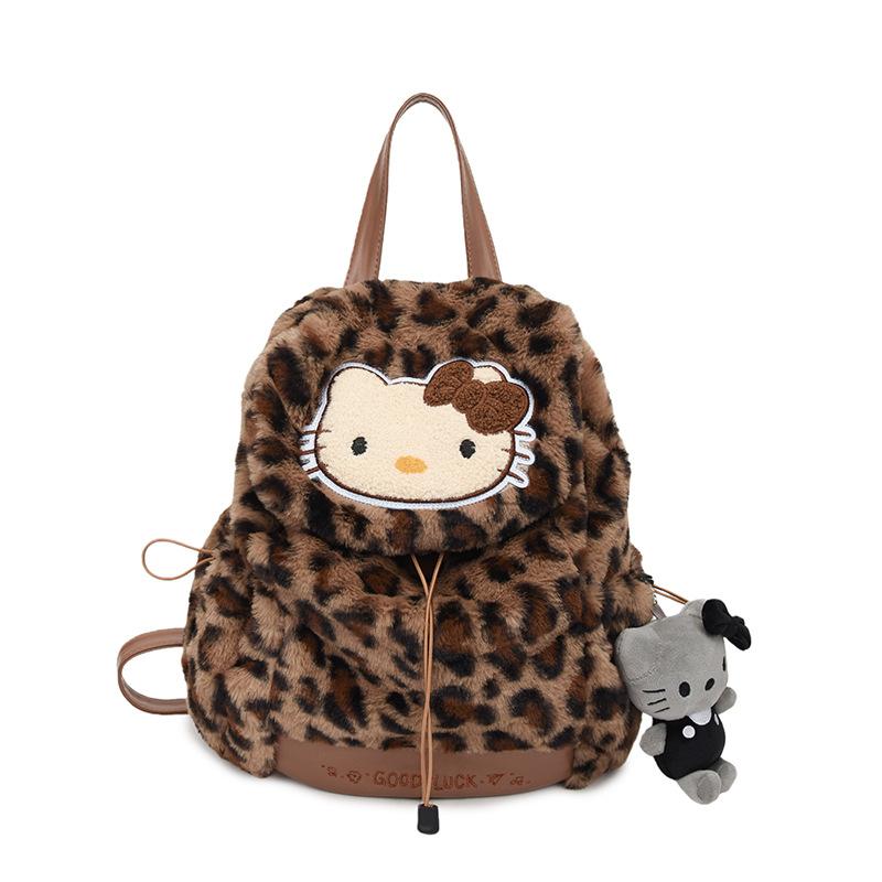 Schoolbag cute plush flip new kt sweet backpack hello kitty melody kulomie backpack large capacity bag