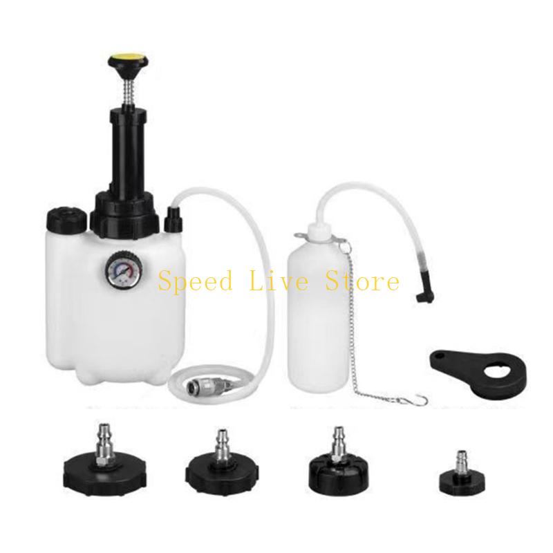 547C Car Brake Fluid 4 Interchangeable Nozzles 3L Container Manual Evacuation Fluid Changer System for repair man