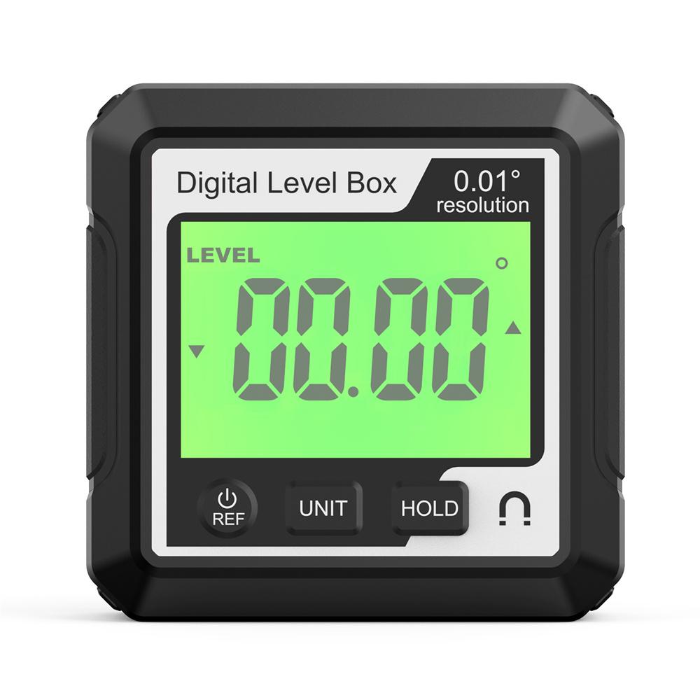 

Digital Level Box Protractor Angle Finder 90 Degree Level Gauge Bevel Gauge Inclinometer with Magnetic Based Backlight черный белый