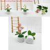 Jasmine Flower Potted Plant Artificial Decor For Home Outdoor Garden Scene