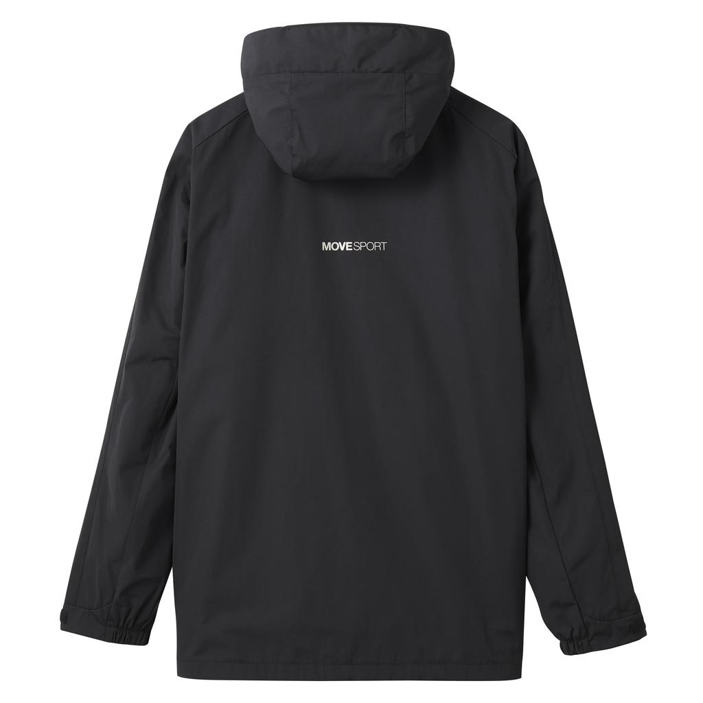 Move Sports Descente HEATNAVI Brushed Authentic Black Windbreaker, Logo, Full-Zip Hoodie, Water-Repellent, Windproof, Training,