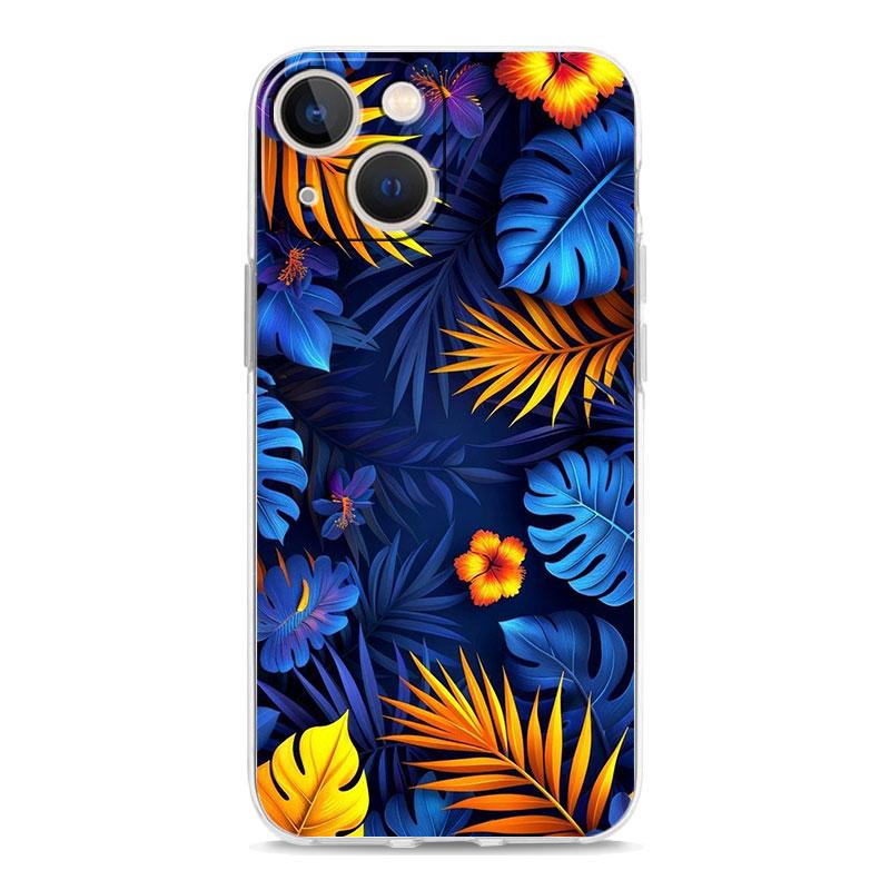 Phone Case For iPhone 17 Air Cases iPhone 16 15 12 13 14 Pro Max SE 7 8 Plus iPhone11 Clear Soft Cover Leaves Monstera Green