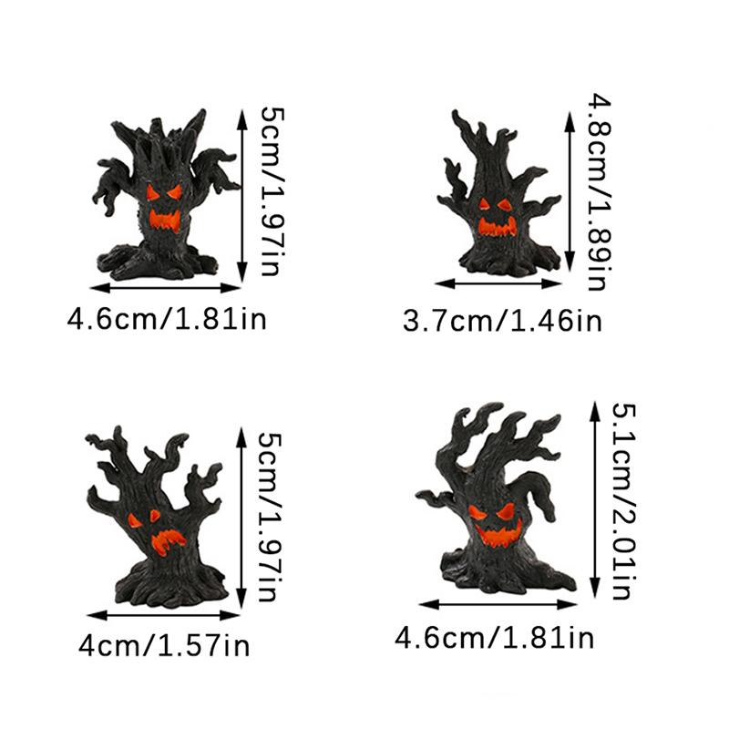 Scary Tree Spooky Tree Face Sculpture Realistic Tabletop Ornament Indoor Outdoor Halloween Decoration For Party Haunted House