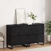 Sideboard 2 Pcs Black Oak Effect 60 X 35 X 70 Cm