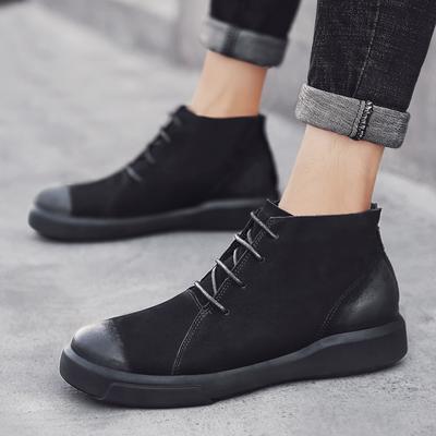 Herrenstiefel Lässige Lederschuhe Herren Stiefeletten Herren Westernschuhe Wasserdichte Warme Fell Schneestiefel für Herren Britischer Stil Werkzeug