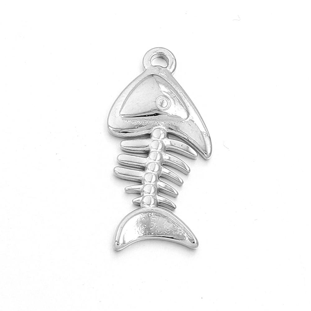 4pcs/lot Stainless Steel Marine Animal Pendant Starfish Conch Fishbone Shape Charms For DIY Necklace Earring Jewelry Accessories