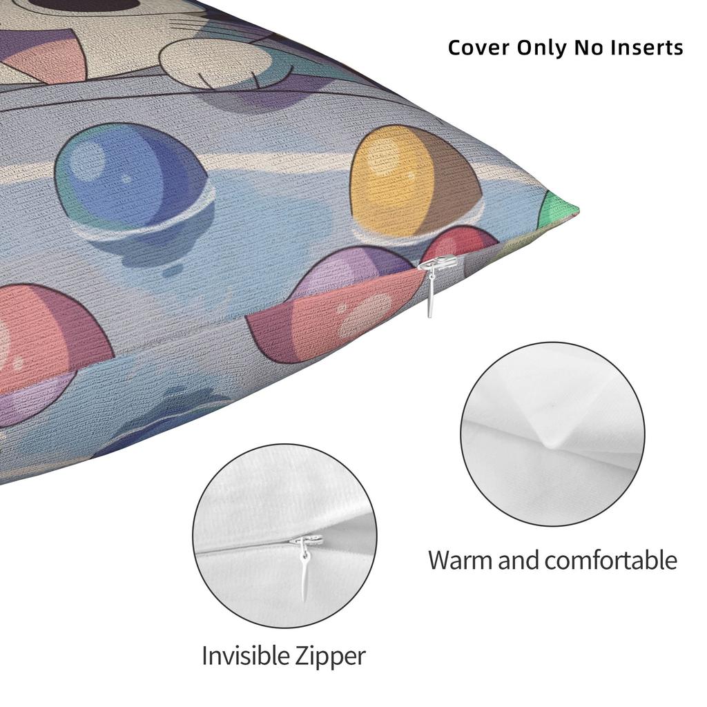 C-Chis S-Sweet H-Home Cat Pillow Cover Kawaii Pillow Case For Living Room Bed Chair Comfy Pillowcases Gift