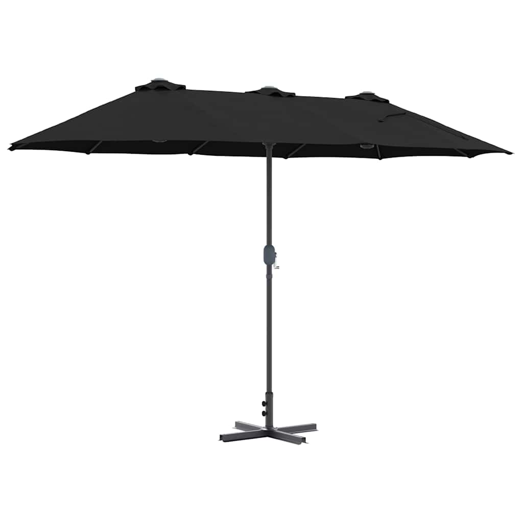 Garden Sun Umbrella Black 370 X 197 X 239 Cm