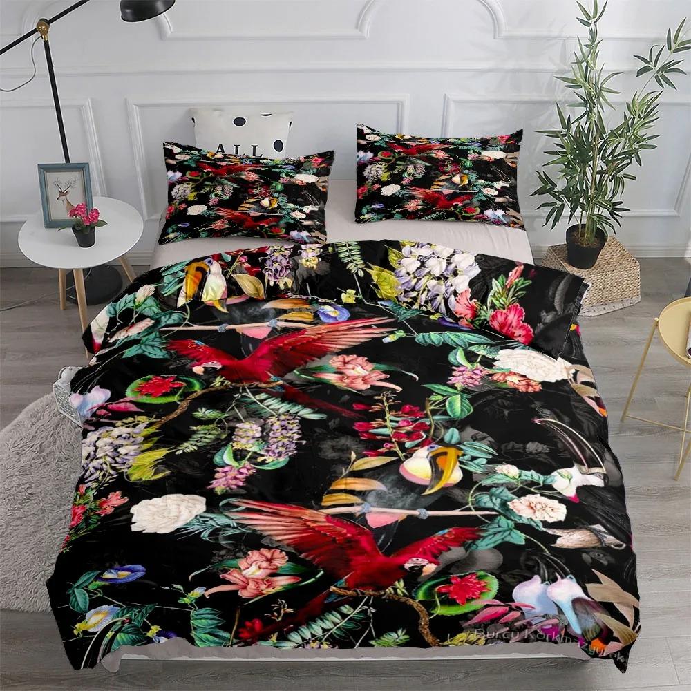 Floral And Birds Duvet Cover Collection King Queen Double Full Twin Single Size Duvet Cover Pillow Case With Bed Linen Collection