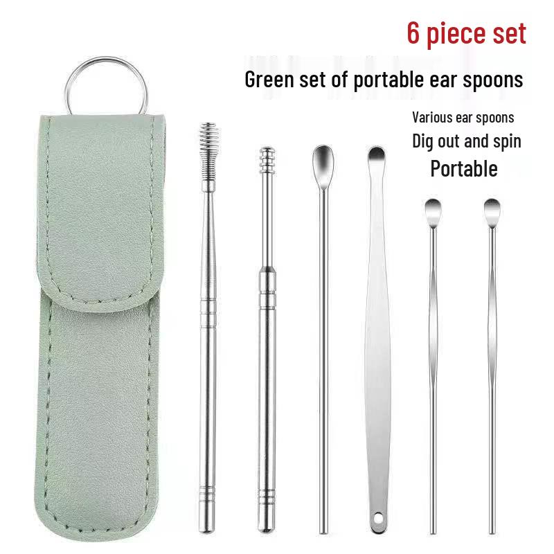 6-Piece Stainless Steel Ear Cleaning Tool Set for Adults and Children