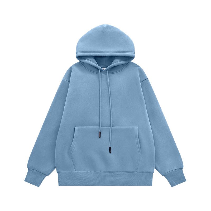 INF Unisex Plush Hoodie | 2024 Autumn/Winter Solid Color Trendy Casual Sweatshirt