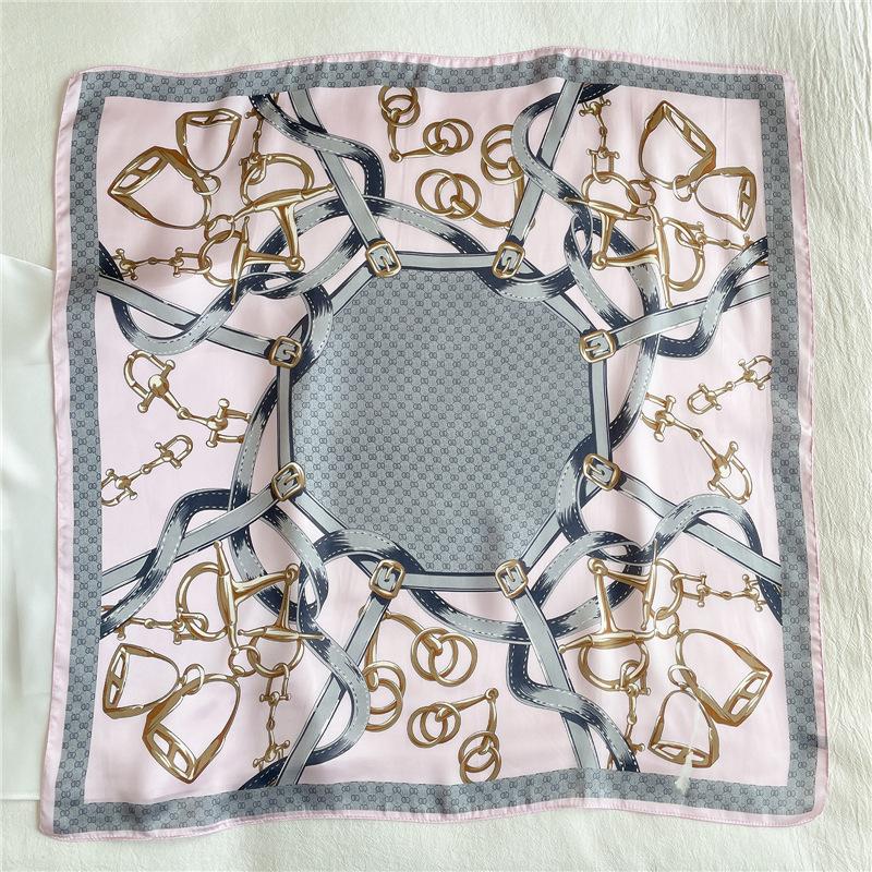 Literature and art new spring and summer thin small square scarf female imitation silk sunshade sunscreen silk scarf, scarf decorative printing small
