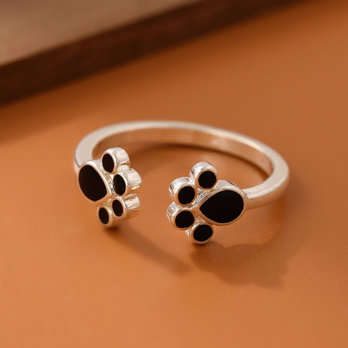 

New Creative Sweet Fashion Cute 925 Silver Jewelry Personality Cat Claw Female Exquisite Opening Rings R174 серебряный