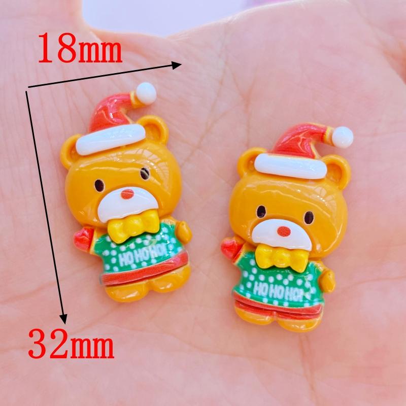 10Pcs New Mini Cute Cartoon Christmas Series Flat Back Resin Cabochons Scrapbooking DIY Jewelry Craft Decoration Accessorie