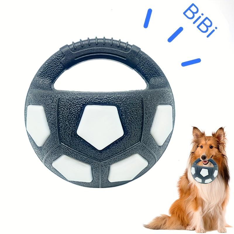 Interactive Dog Toy with Handle, Durable TPR Squeaky Football for Training and Play
