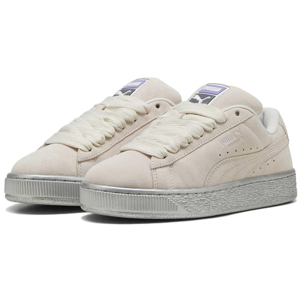 New PUMA Anti Slip Wear Resistant Low Top Skateboard Shoes Women's Beige Silver 401594-01