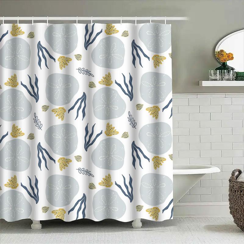 Ocean Oasis: Coastal Sand Dollar and Coral Shower Curtain for a Fresh and Nature-Inspired Bathroom Décor