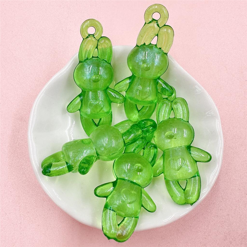 Anhänger Handgefertigtes Material Acryl DIY zur Schmuckherstellung 23 * 46,5 mm stehender Hase 5 Stück Perlen Mode