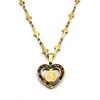 Catholic Saint Benedict Heart Shape Pendant Necklace for Women Men Stainless Steel Gold Color Christian Prayer Chain Jewelry