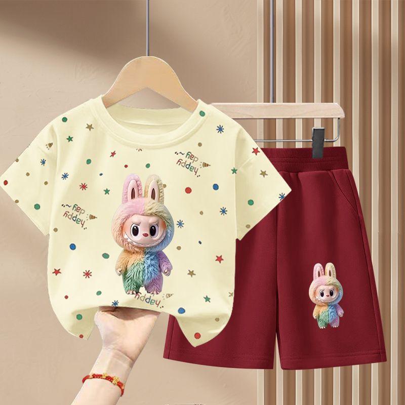 Children's Fashion Set Summer Girls' Cute Pure Cotton Set