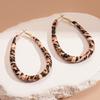 Maillard Retro Leopard Print Geometric Round Earrings Light Luxury High-end Stud Earrings Autumn and Winter Niche Temperament Earrings