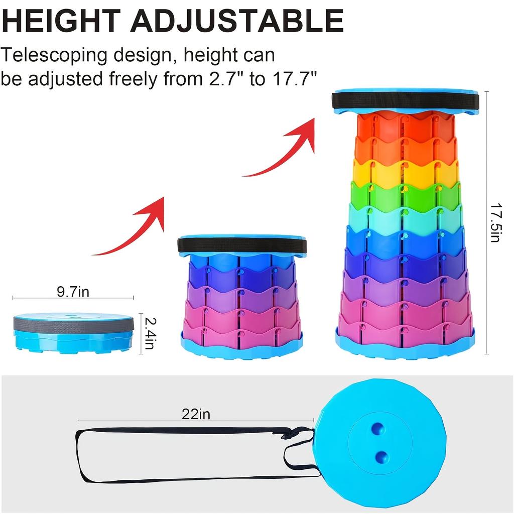 Upgraded Foldable Stool Thickened, Portable Collapsible Stool Retractable Stool for Fishing, Hiking Tours, BBQ, Parties, Outdoor