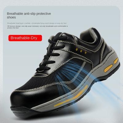 Labor Insurance Shoes Men's Summer Breathable Deodorant Widened Steel Head Shoes Anti-smashing Anti-piercing Wear-resistant Shoes