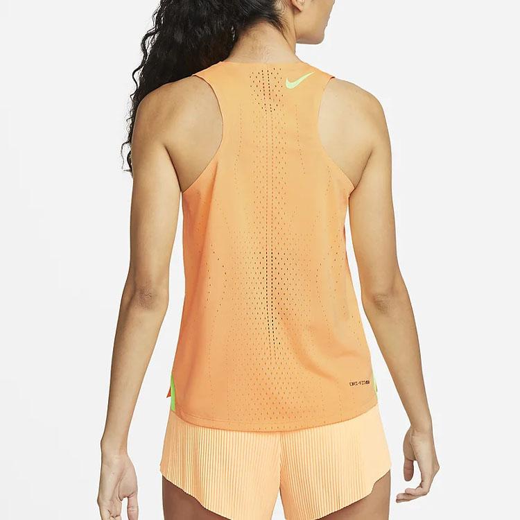 Nike Solid Logo Print Square Neck Sleeveless Top Women tops Peach Cream DM7551-811