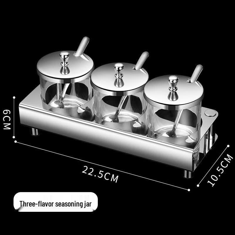 RuHan 3-Piece 304 Stainless Steel Seasoning Box Set