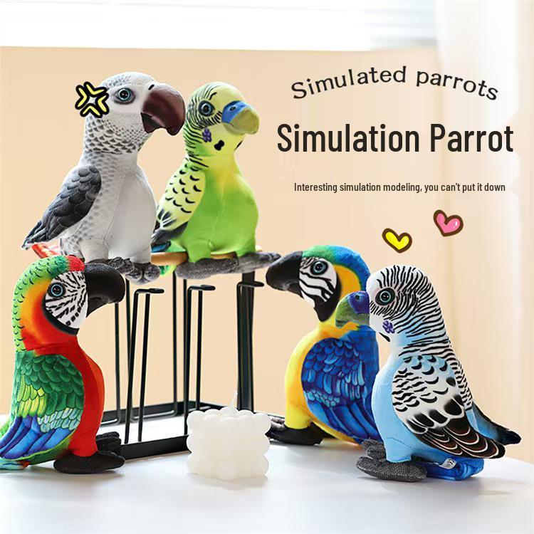 Cross-border Macaw Parrot Plush Toy - Children's Cognitive Bird Figurine