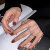 Light Luxury Niche Super Flash Zircon Ring Women'S Simple Design Cold Wind Fashion Personality Index Finger Open Ring