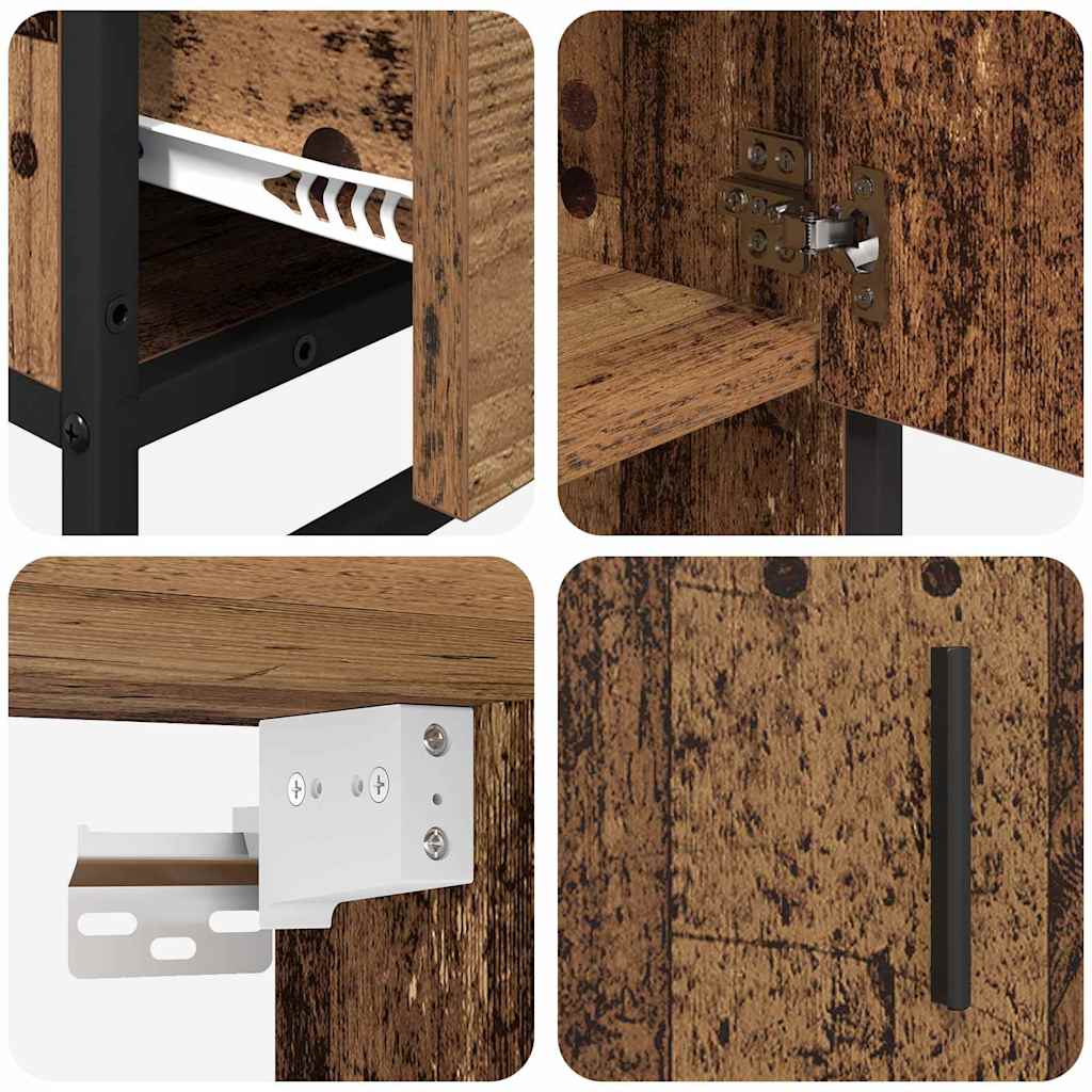 Bathroom Furniture Set with Drawers 3 pcs Reclaimed Wood Effect Particleboard