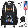Vegeta Sun Wukong Dragon Ball Ultra USB Headphones Teen Student School Bag Men's and Women's Leisure Travel Backpack